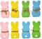 4 Easter Bunny Peeps Table Decorations Centerpieces Wooden Spring Shaped Peep Bunnies Rabbit Tiered Tray & Table Top Sign Decor for Mantle Home Wood Rustic Farmhouse Party Supplies